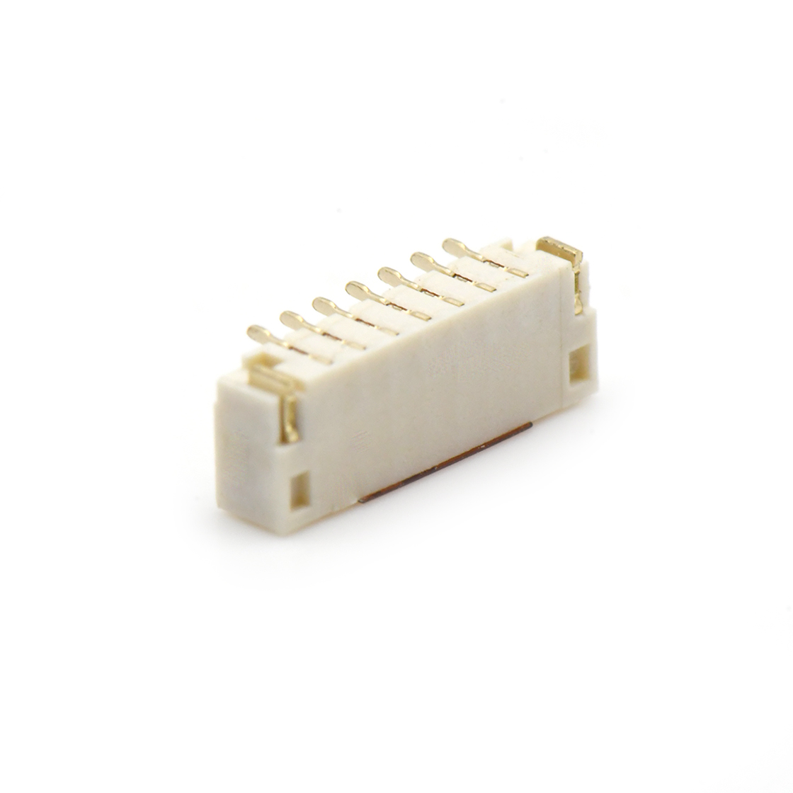 D0801刺破式连接器Pitch 0.80mm单排180°立贴Wafer 7Pin 本色 镀全金G/F