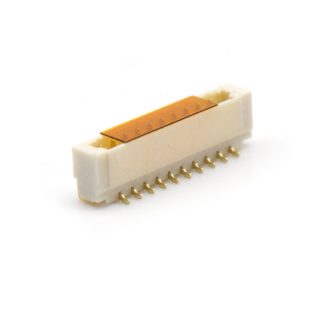 D0801刺破式连接器Pitch 0.80mm单排180°立贴Wafer 10Pin 本色 镀全金G/F