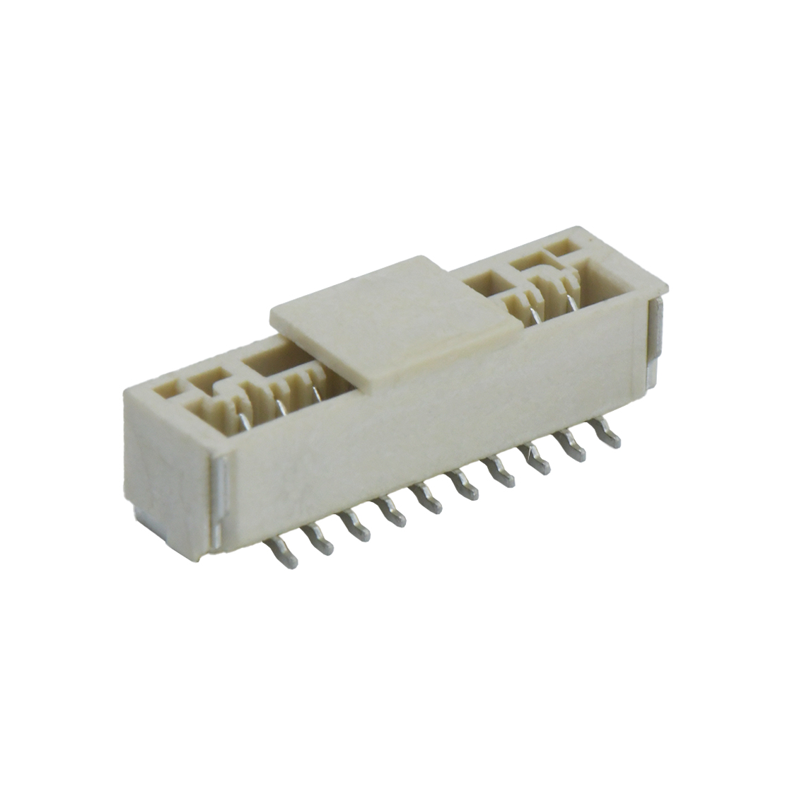 A1257线对板连接器Pitch 1.25mm 180° 单排立贴 Wafer 10Pin本色 亮锡