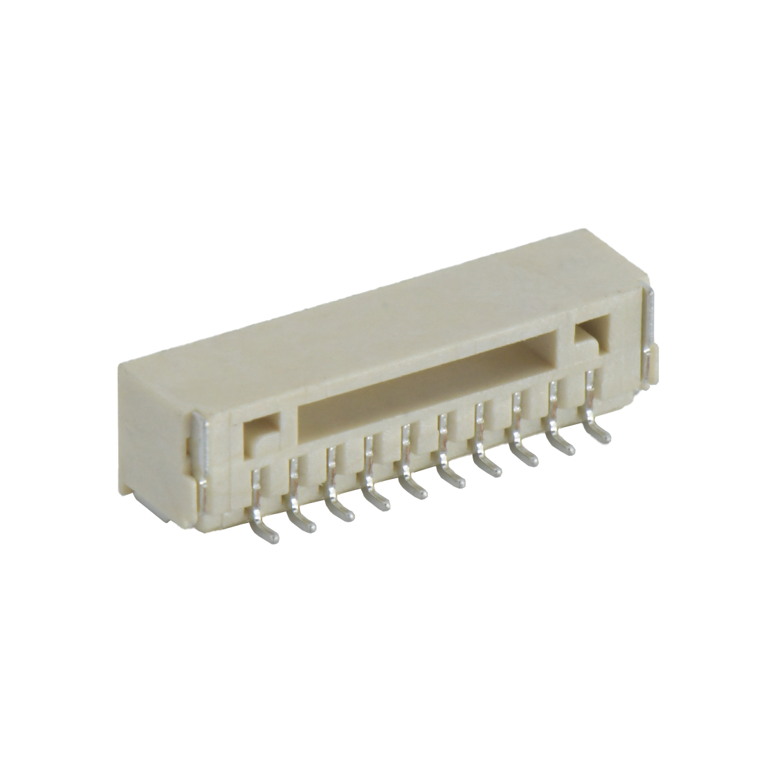 A1257线对板连接器Pitch 1.25mm 90° 单排卧贴 Wafer 10Pin本色 亮锡