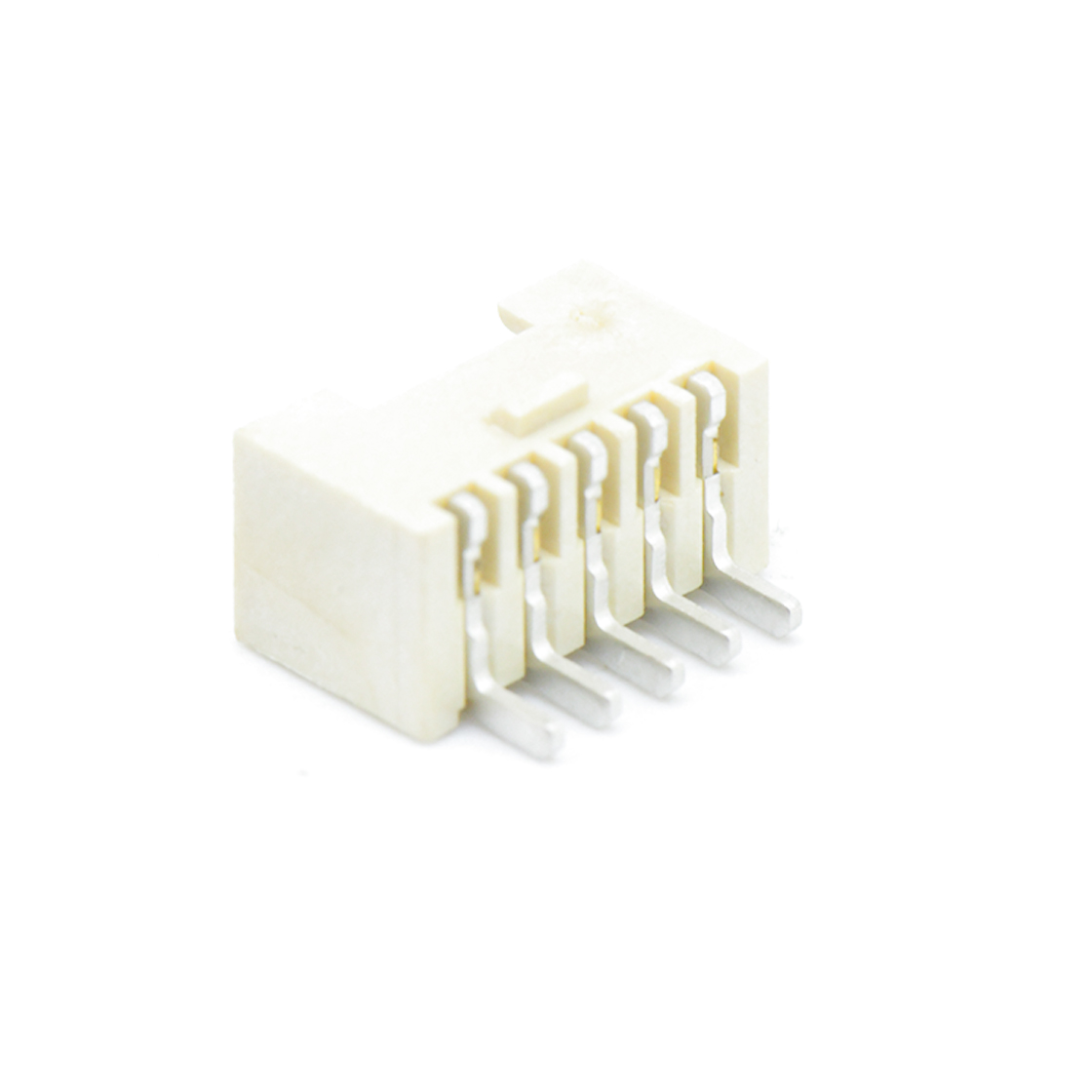 A1502线对板连接器Pitch 1.50mm 90°单排卧贴带扣 5Pin本色 镀雾锡