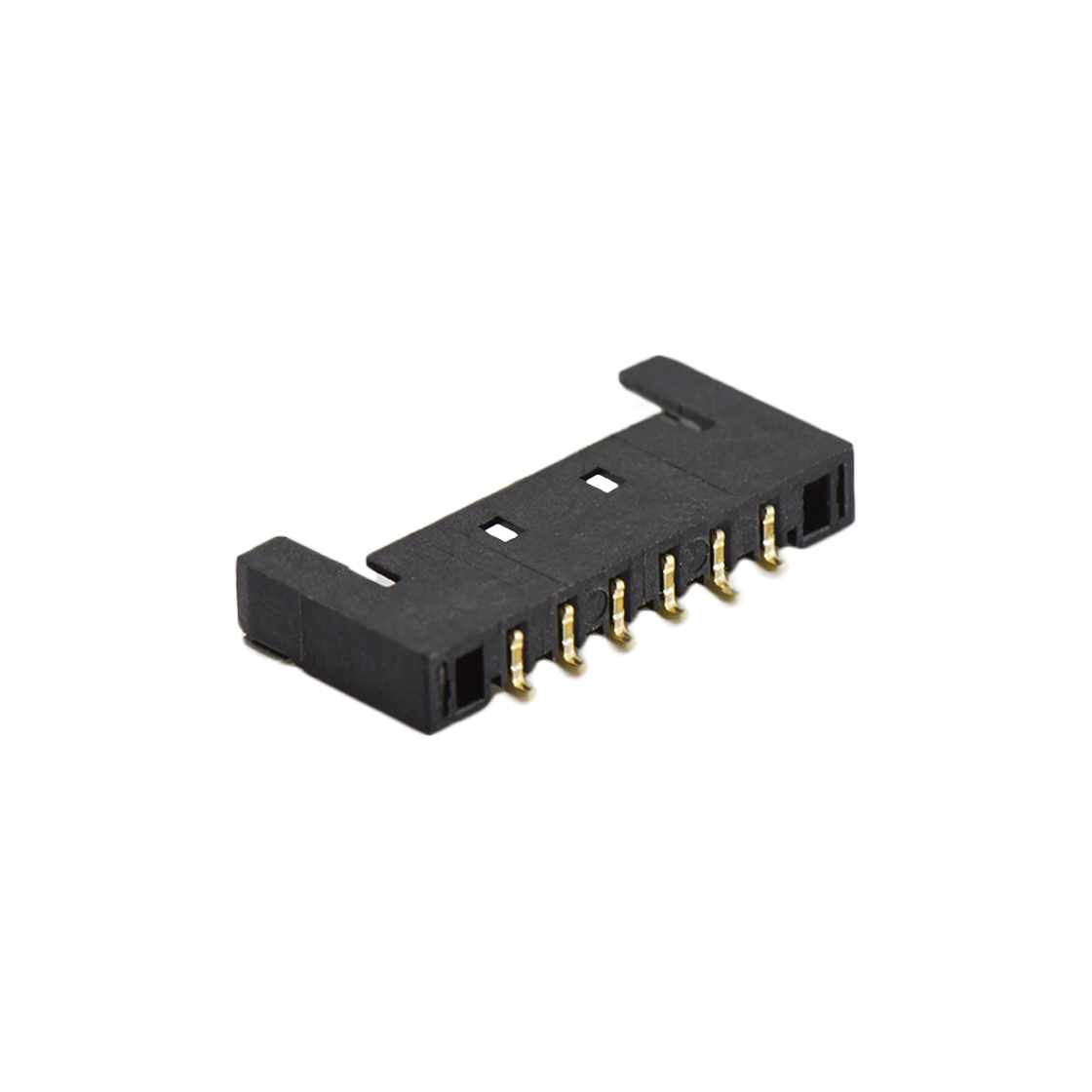 A1505线对板连接器Pitch 1.50mm 90°单排卧贴 Wafer PA4T 无卤 06Pin黑色 Gold flash