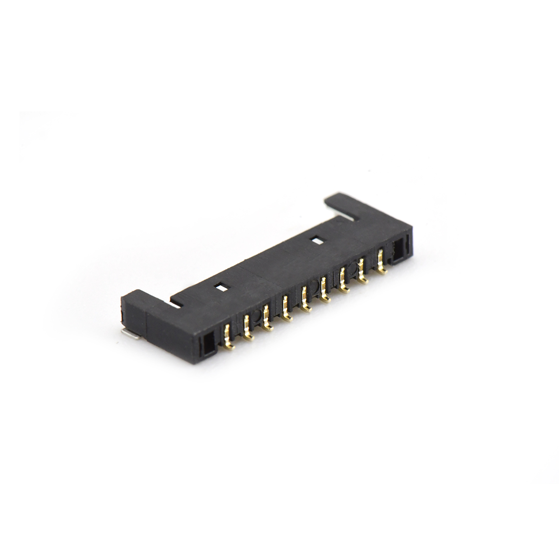 A1505线对板连接器Pitch 1.50mm 90°单排卧贴 Wafer PA4T 无卤 09Pin黑色 Gold flash