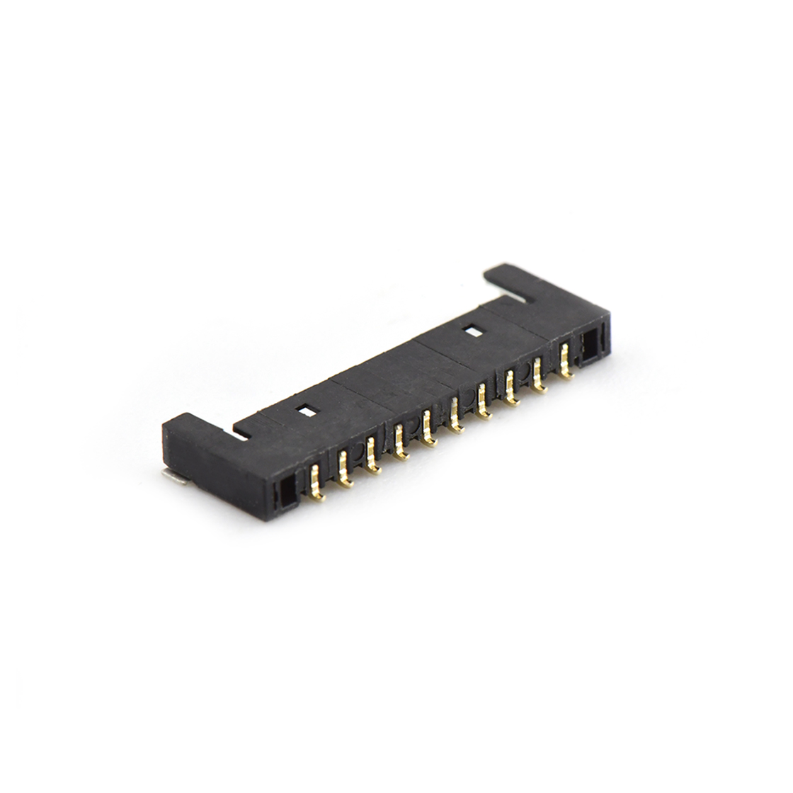 A1505线对板连接器Pitch 1.50mm 90°单排卧贴 Wafer PA4T 无卤 10Pin黑色 Gold flash