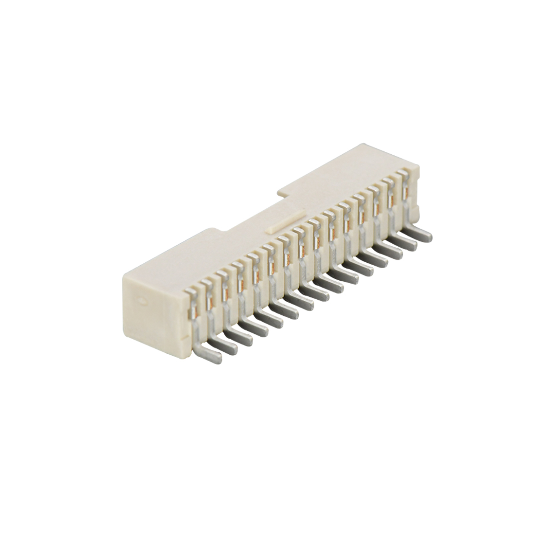 A1502线对板连接器Pitch 1.50mm 90°单排卧贴带扣 Wafer 15Pin本色 镀雾锡