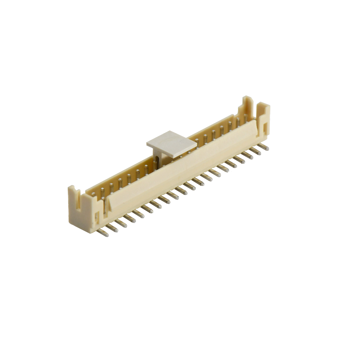 A2006线对板连接器Pitch 2.00mm 180°双排立贴带扣 Wafer 2x20Pin本色镀亮锡