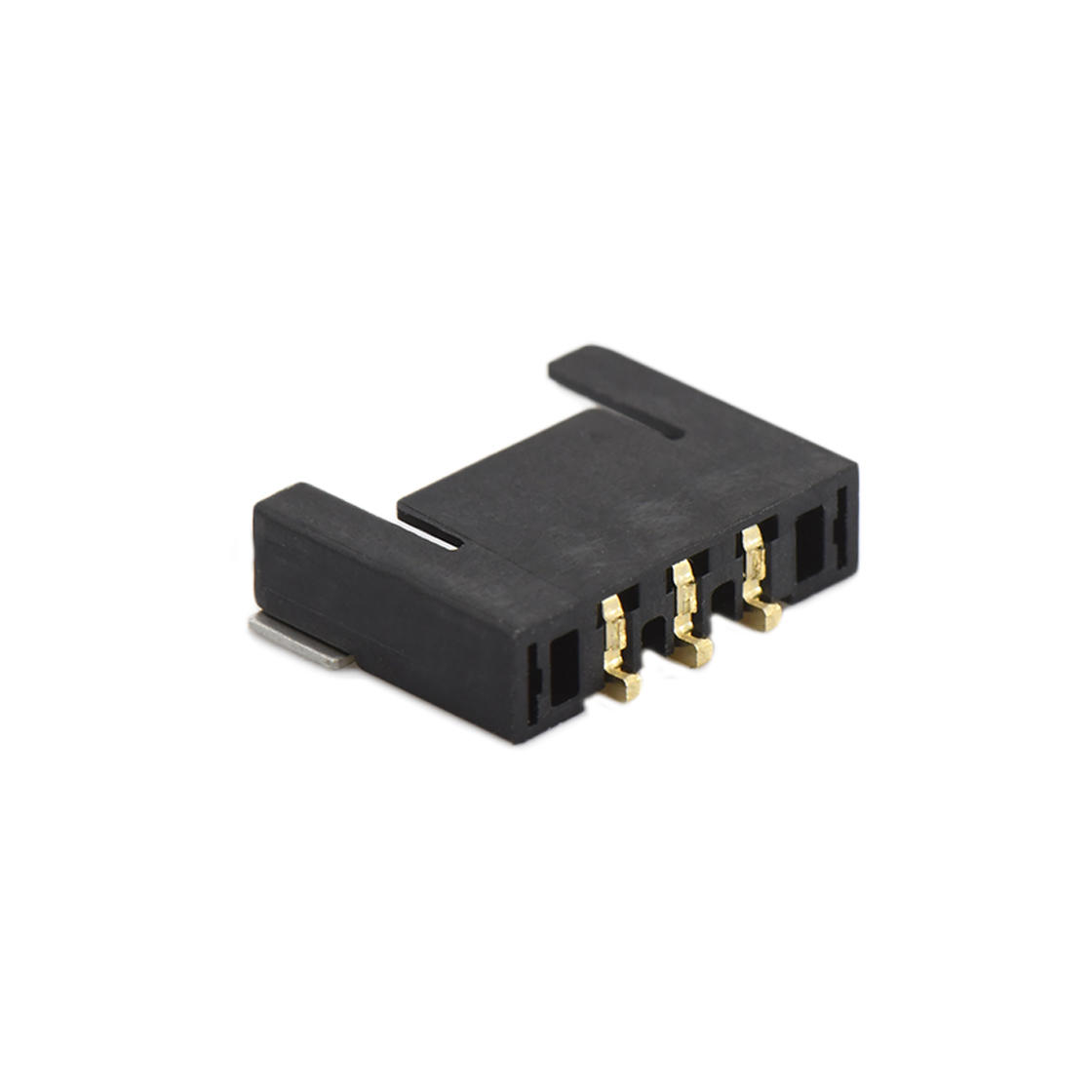 A2040线对板连接器Pitch 2.00mm 90°单排卧贴 Wafer PA4T 无卤 03Pin黑色 Gold flash