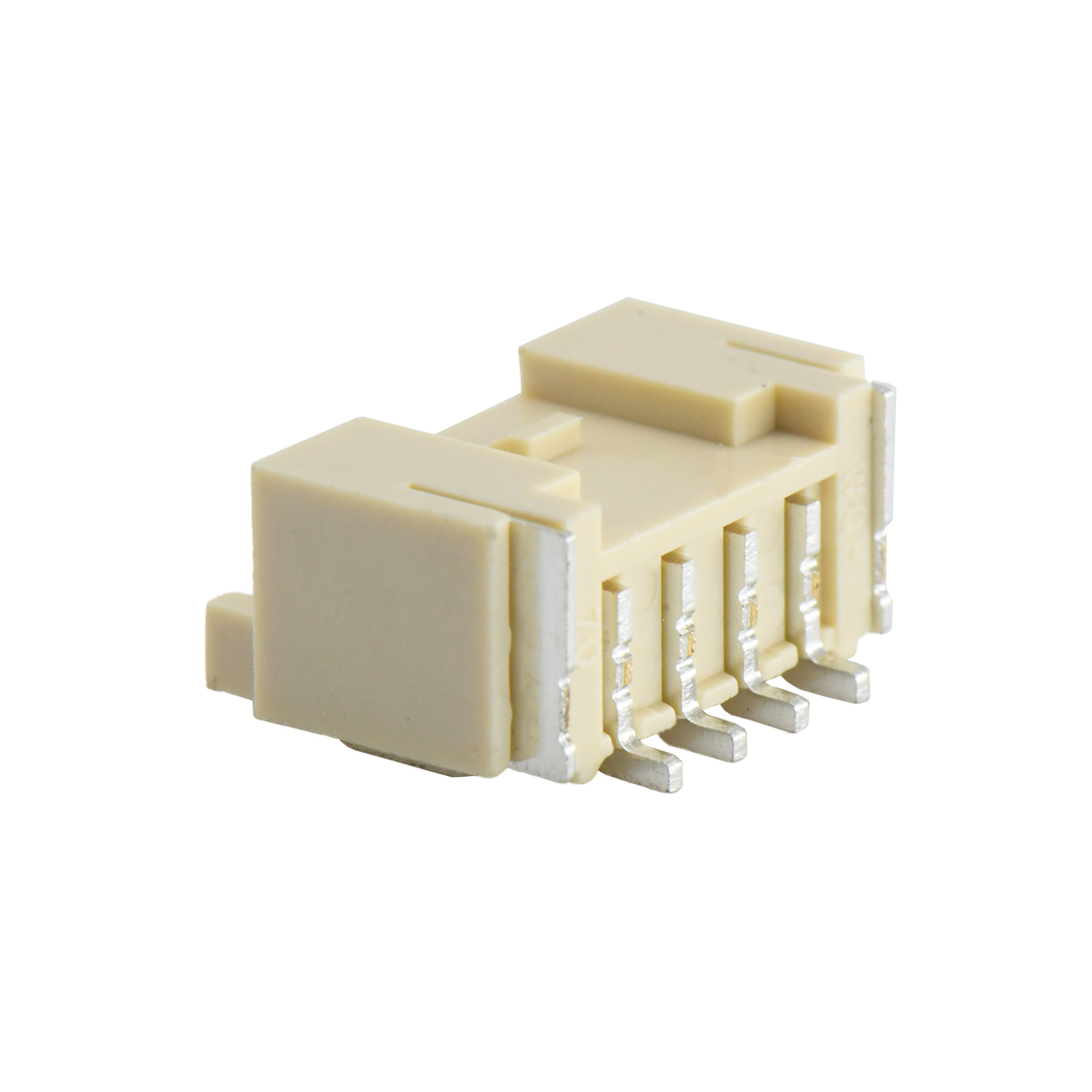 A2002线对板连接器Pitch 2.0mm 90°PA单排卧贴 Wafer 4pin 米黄色 PA10T,UL94V-0 镀亮锡
