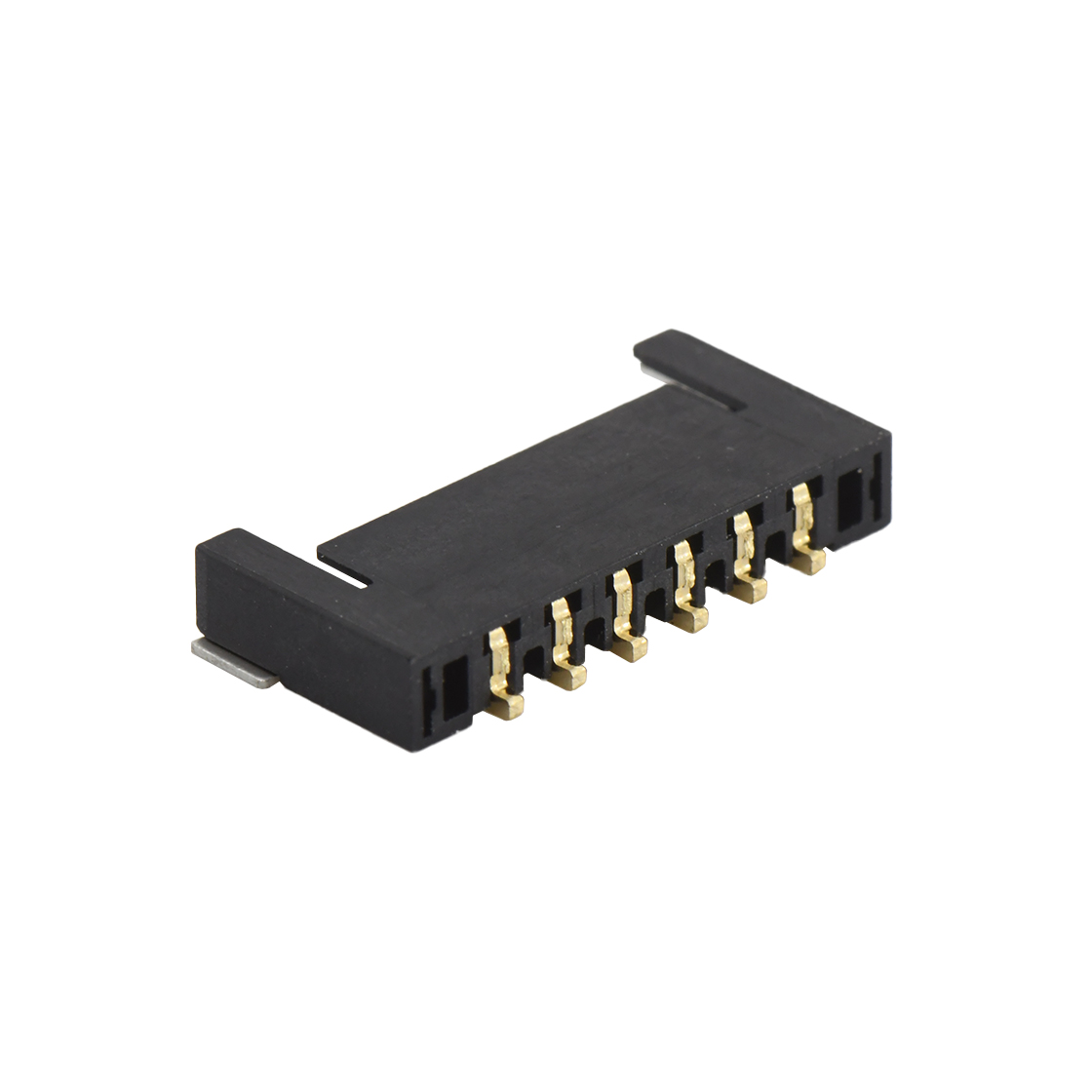 A2040线对板连接器Pitch 2.00mm 90°单排卧贴 Wafer PA4T 无卤 06Pin黑色 Gold flash