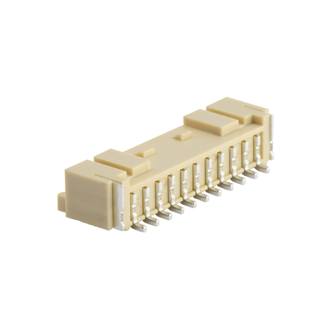 A2002线对板连接器Pitch 2.0mm 90°PA单排卧贴 Wafer 11pin 米黄色 PA10T,UL94V-0 镀亮锡