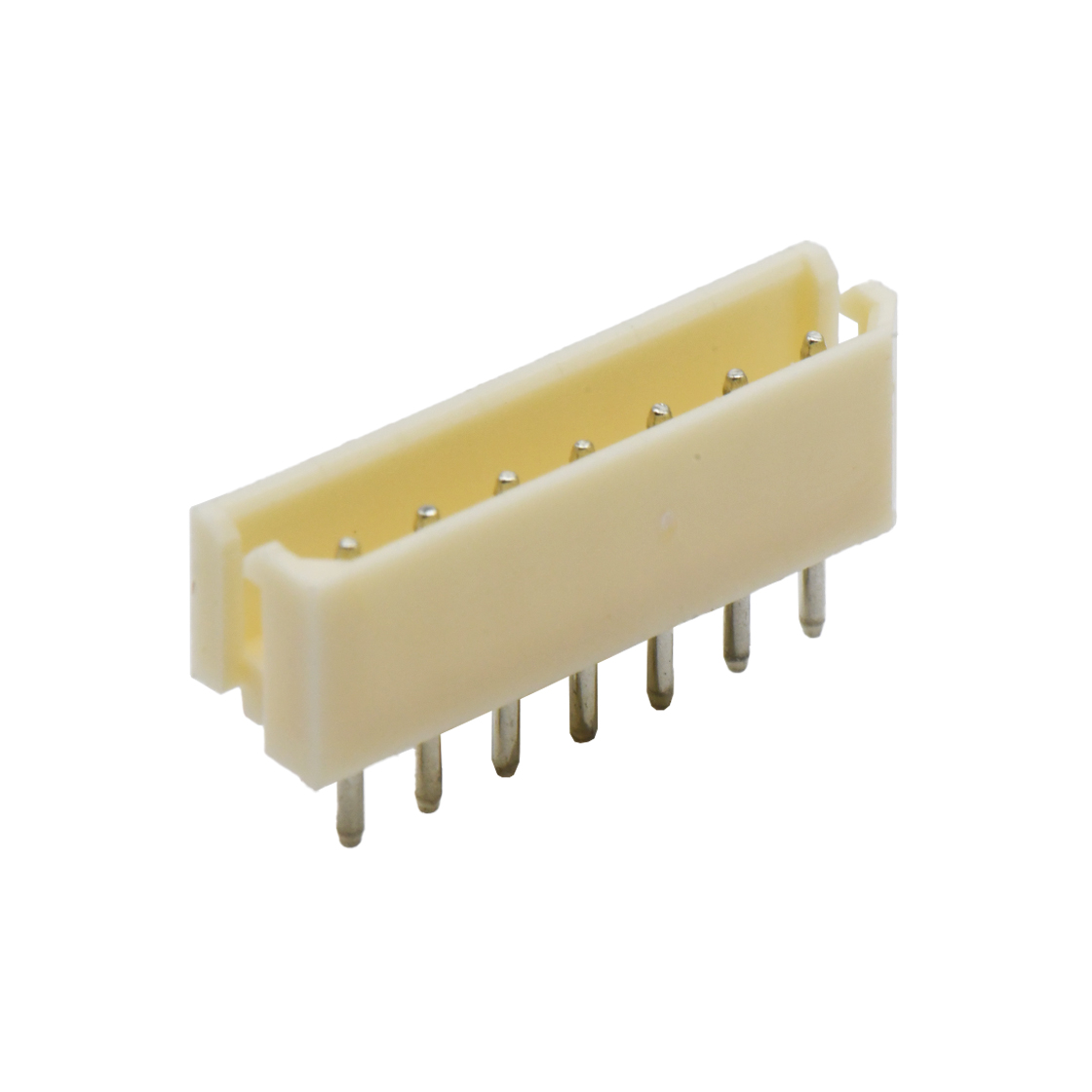 A2505线对板连接器Pitch 2.50mm单排180°DIP型 Wafer 7P 米黄色镀亮锡
