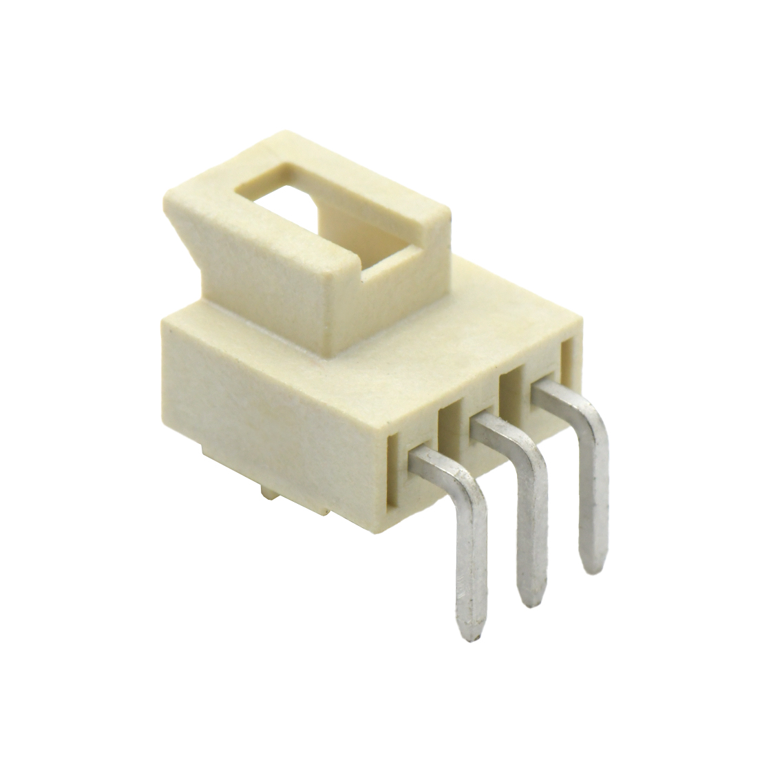 A2514线对板连接器Pitch 2.50mm单排90°带扣带定位柱 DIP型 Wafer 03Pin本色 LCP 94V-0