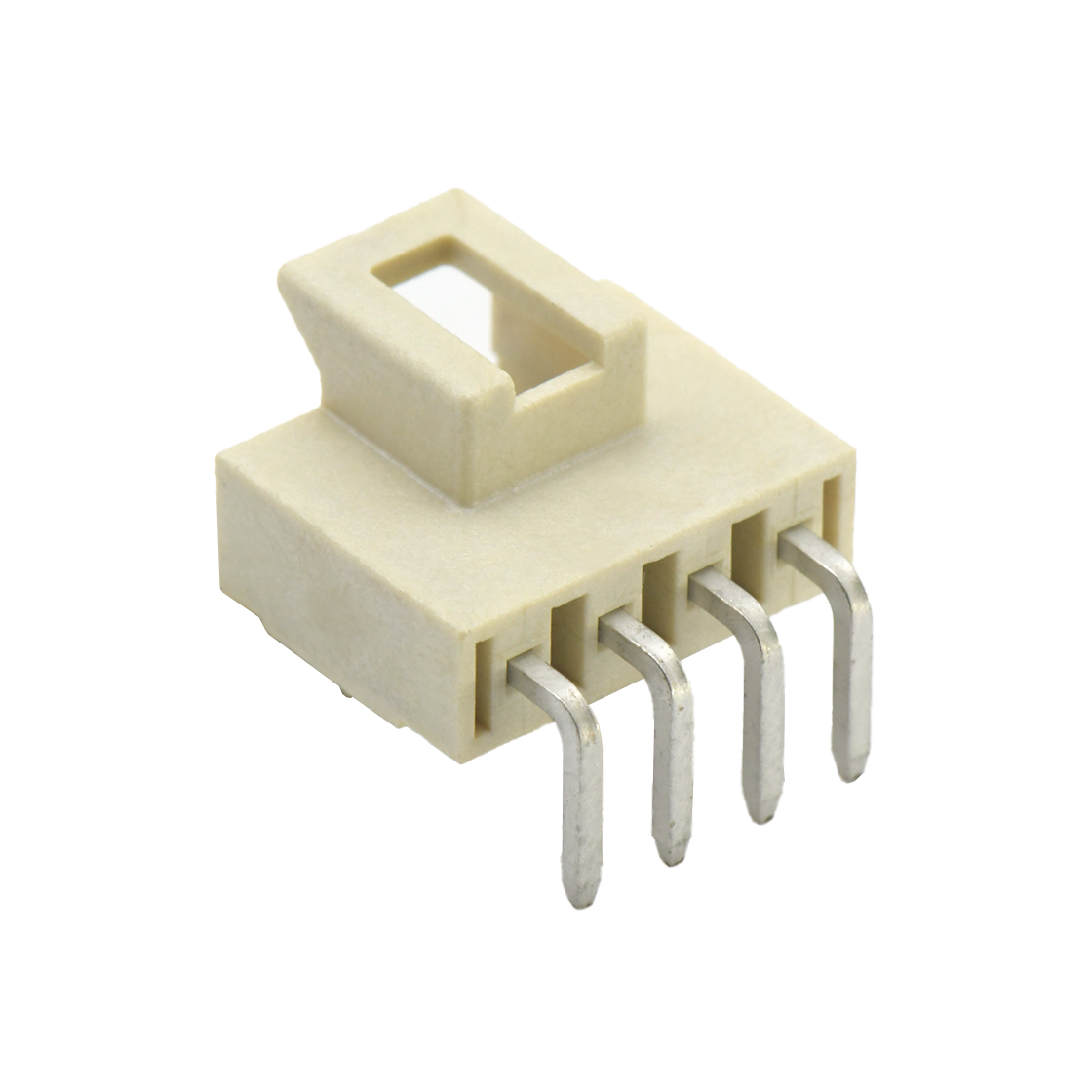A2514线对板连接器Pitch 2.50mm单排90°带扣带定位柱 DIP型 Wafer 04Pin本色 LCP 94V-0