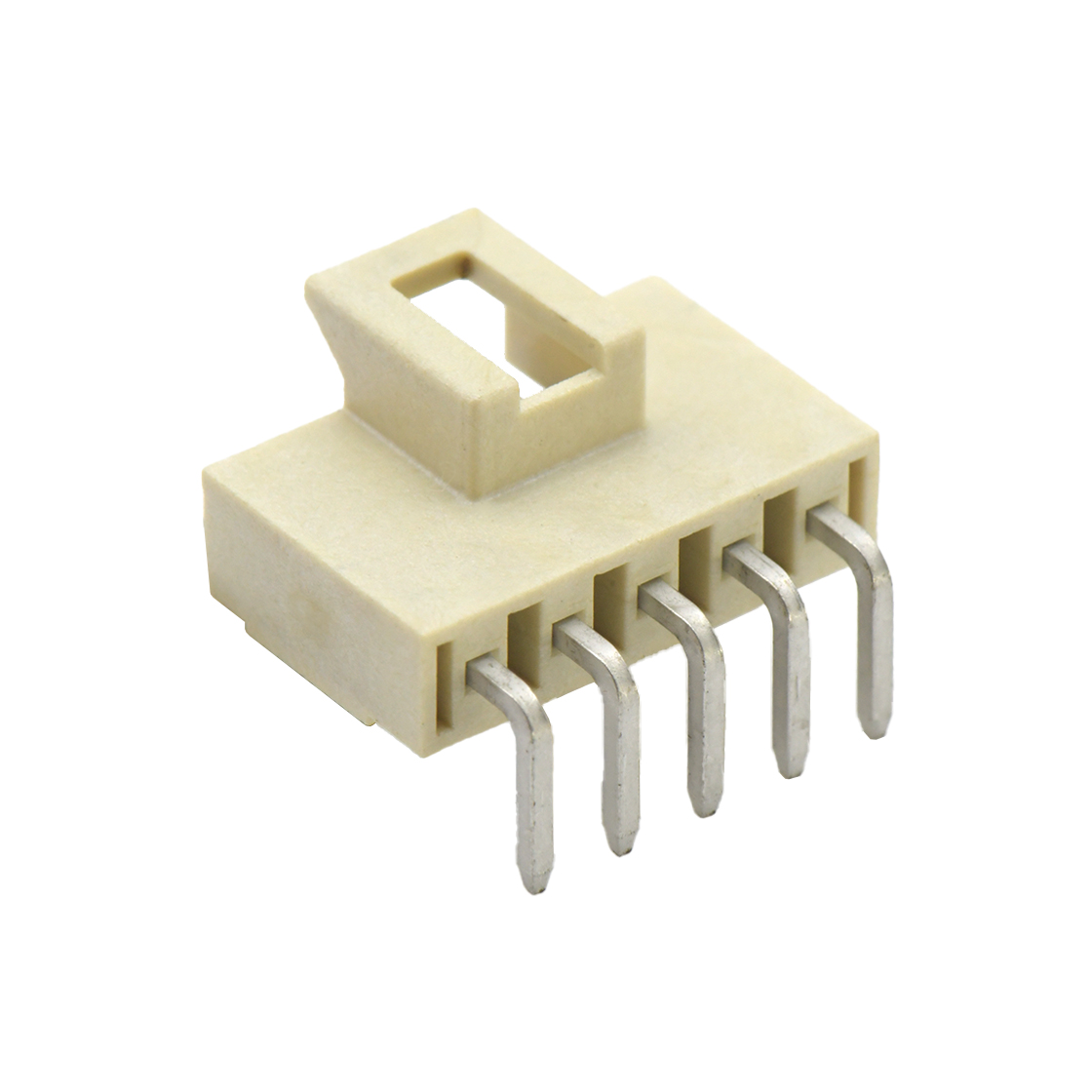 A2514线对板连接器Pitch 2.50mm单排90°带扣带定位柱 DIP型 Wafer 05Pin本色 LCP 94V-0