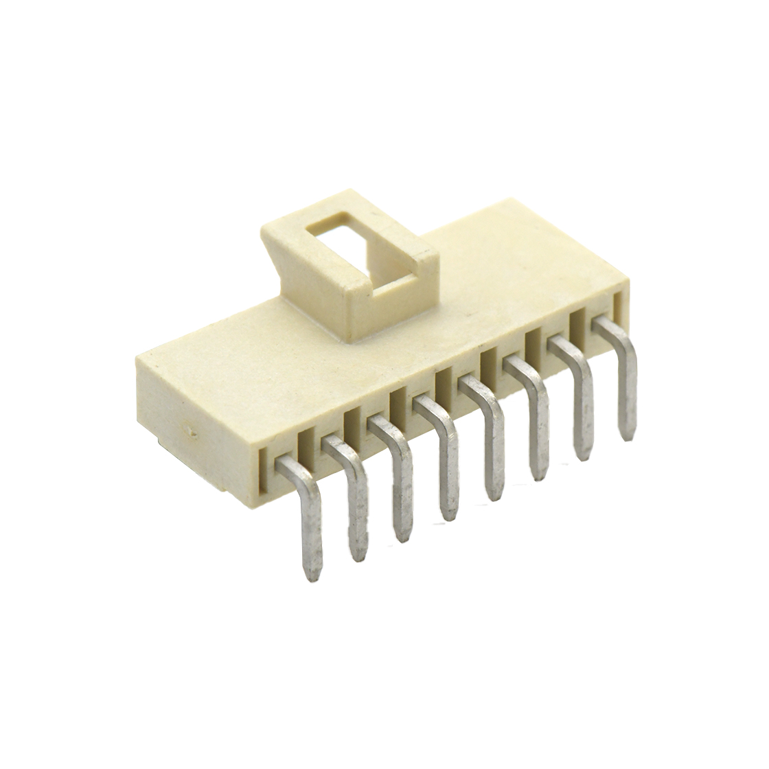 A2514线对板连接器Pitch 2.50mm单排90°带扣带定位柱 DIP型 Wafer 08Pin本色 LCP 94V-0