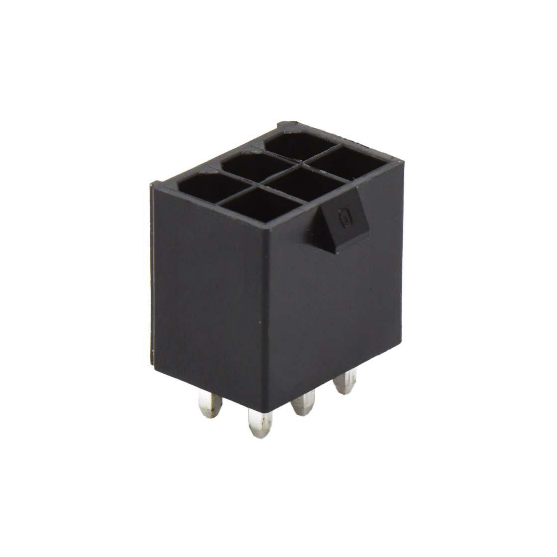 C4201线对线连接器Pitch 4.20mm双排 180°DIP Wafer 实心针2X3PinPA66,94V-0 黑色 亮锡