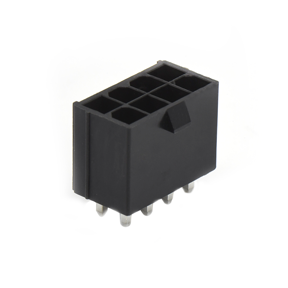 C4201线对线连接器Pitch 4.20mm双排 180°DIP Wafer 实心针2X4PinPA66,94V-0 黑色 亮锡