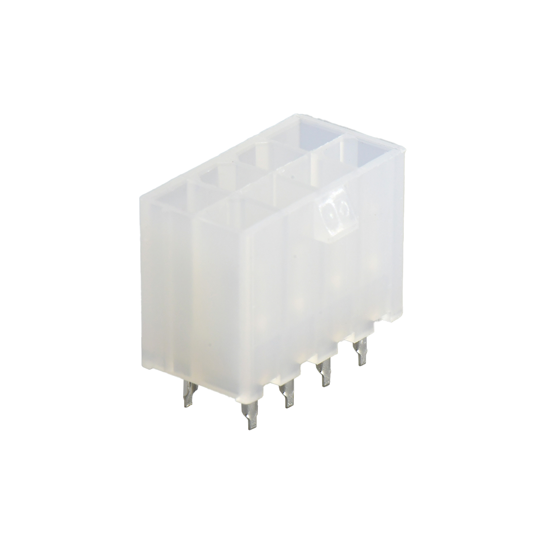 C4201线对线连接器Pitch 4.20mm双排 180°DIP Wafer 空心针2X4PinPA66,94V-2本色(透明) 亮锡