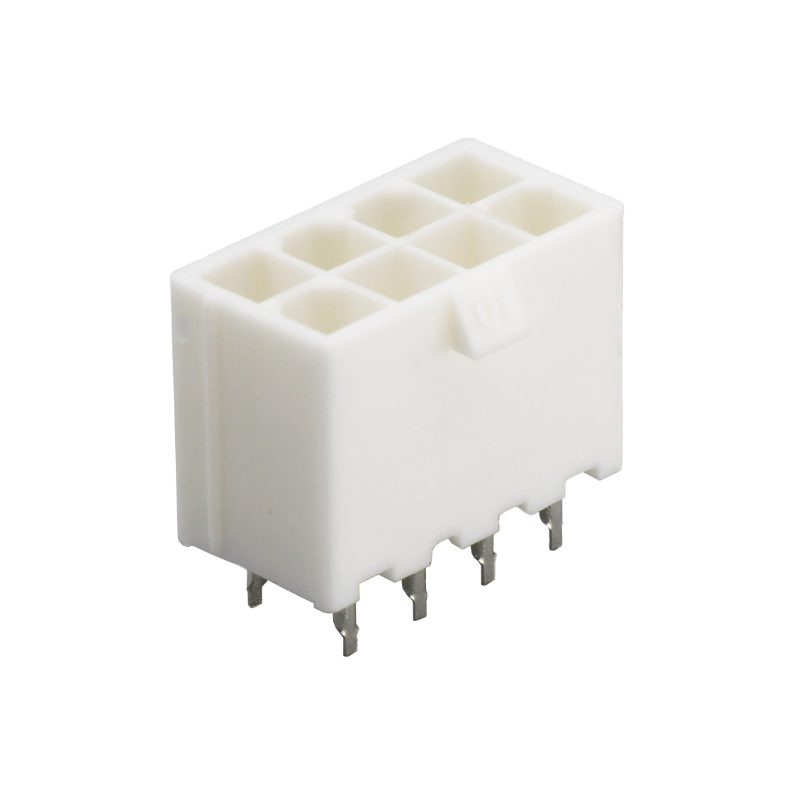 C4201线对线连接器Pitch 4.20mm双排 180°DIP Wafer 空心针2X4PinPA66,94V-0 本色 亮锡