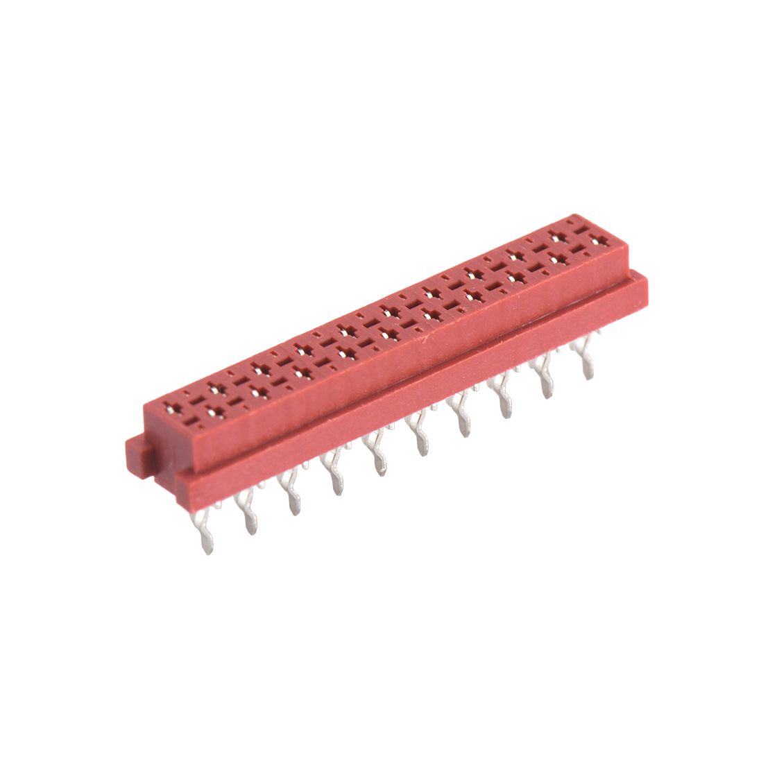 D1275 IDC连接器 Pitch 1.27mm 180° 双排 DIP IDC公座 2X10Pin 红色 镀亮锡
