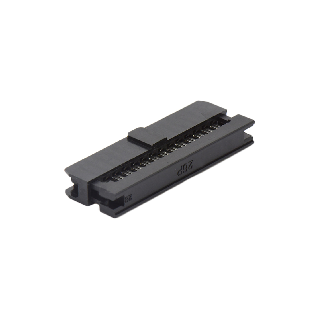D2075 IDC连接器 Pitch 2.00mm 180°常规款双排 IDC 两件套 2x13P 黑色 PBT，94V-0 镀半金G/F