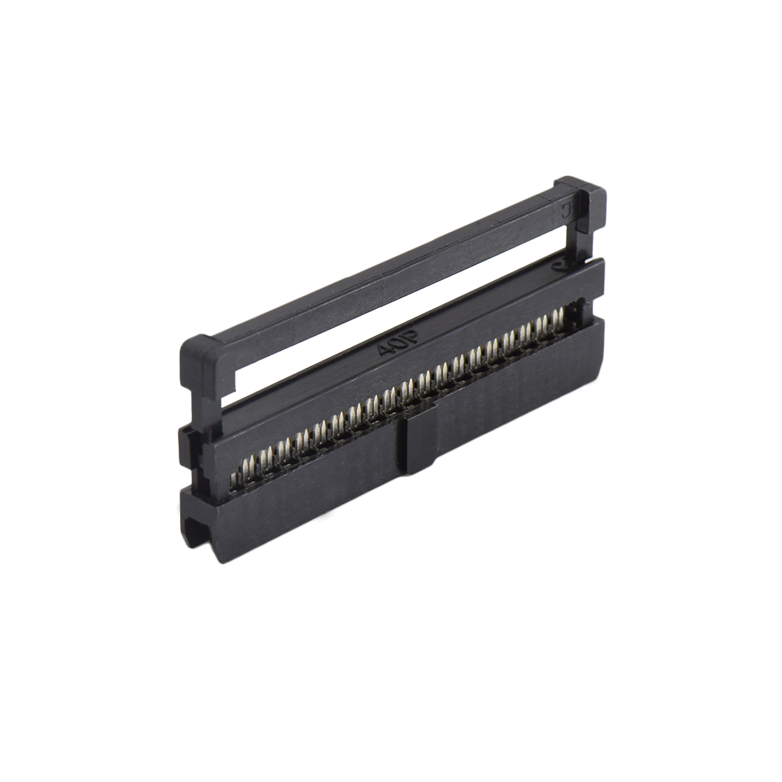 D2075 IDC连接器 Pitch 2.00mm 180°常规款双排 IDC 三件套 2x20P 黑色 PBT，94V-0 镀半金G/F