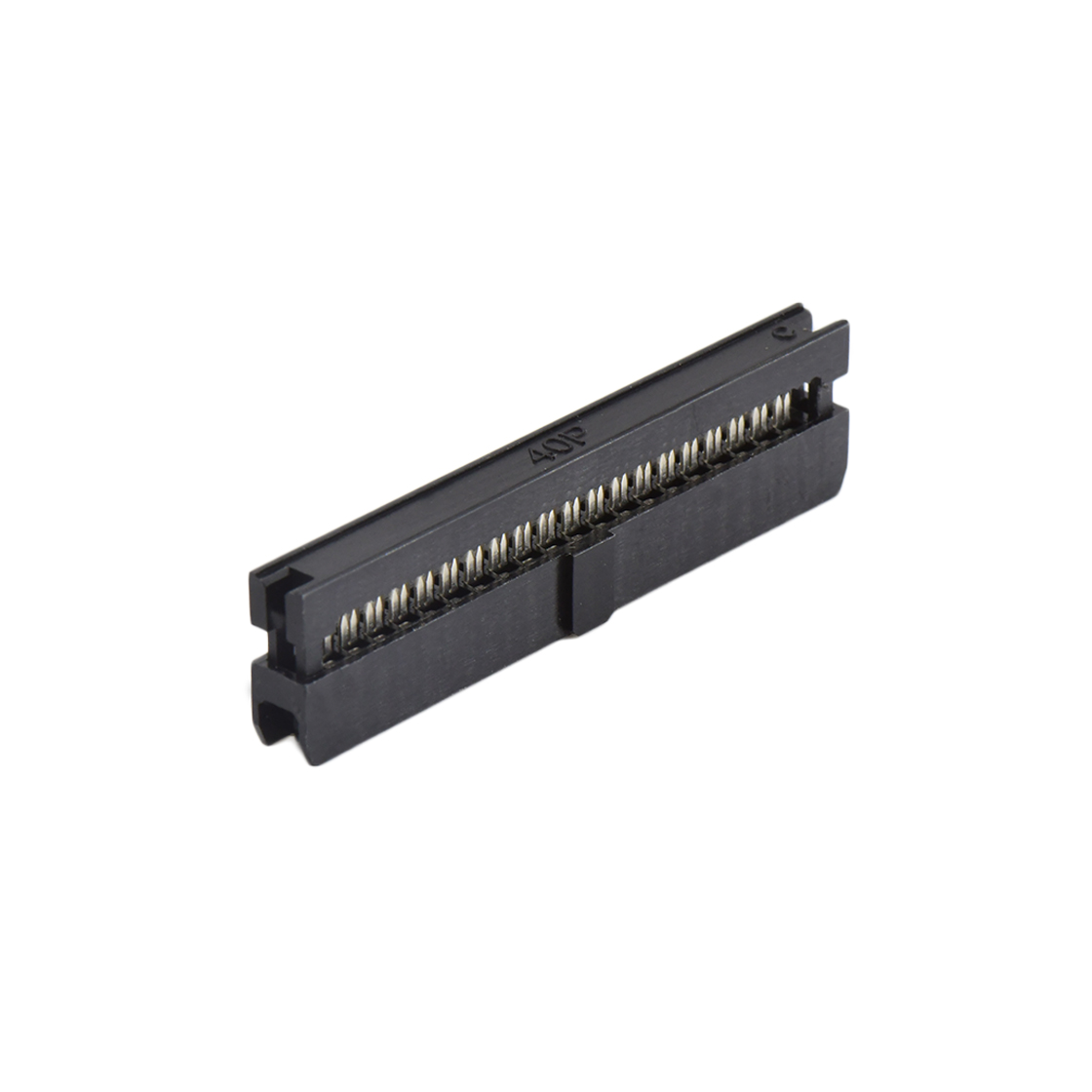 D2075 IDC连接器 Pitch 2.00mm 180°常规款双排 IDC 两件套 2x20P 黑色 PBT，94V-0 镀半金G/F