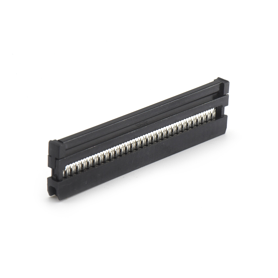 D2075 IDC连接器 Pitch 2.00mm 180°常规款双排 IDC 三件套 2x30P 黑色 PBT，94V-0 镀半金G/F