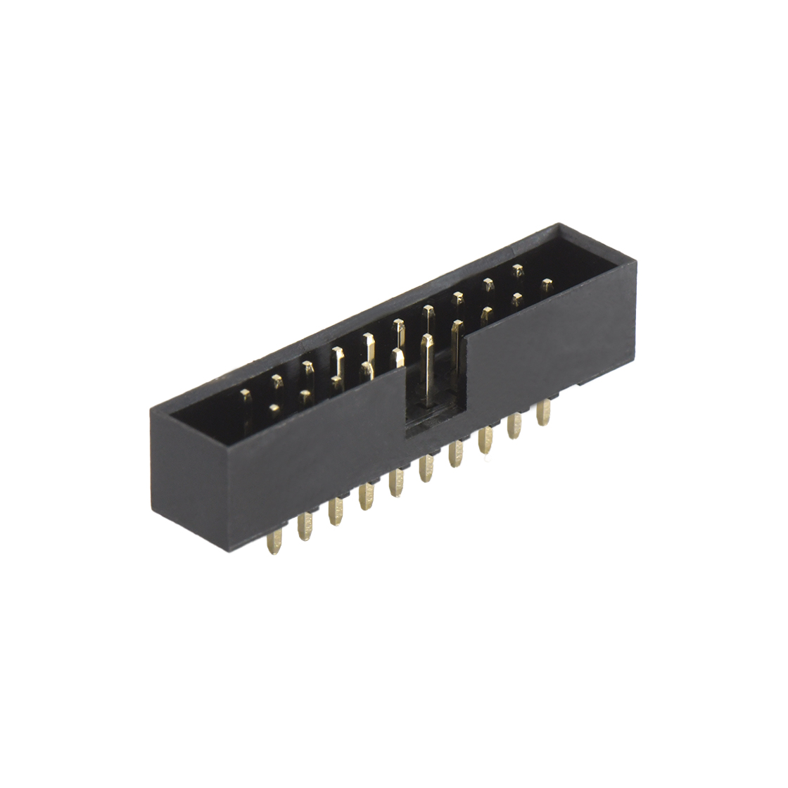 BH2075 简牛连接器 Pitch 2.00mm 180° 双排 塑高5.7 DIP 常规款简牛 PC 2.5MM 2X10Pin 黑色 镀全金G/F