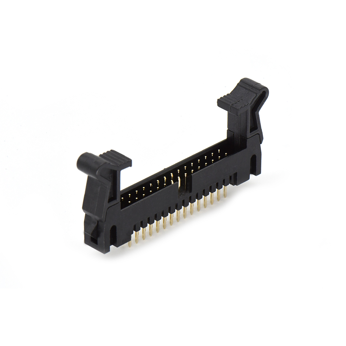 EJ2075 牛角连接器 Pitch 2.00mm 180° 双排 DIP 牛角 高耳 PC:3.0MM 2X15Pin 黑色 镀全金G/F