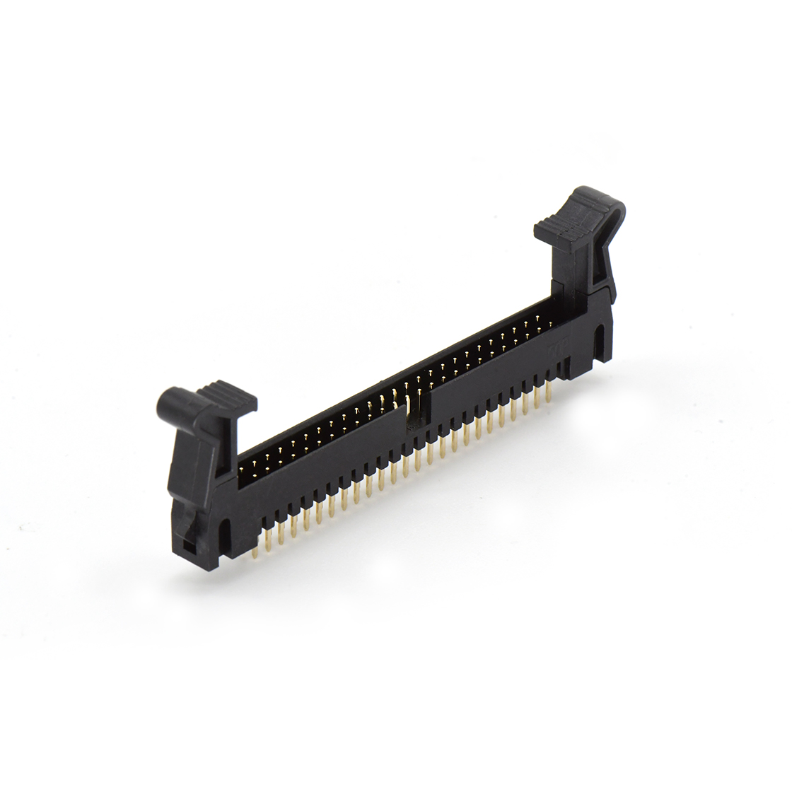 EJ2075 牛角连接器 Pitch 2.00mm 180° 双排 DIP 牛角 高耳 PC:3.0MM 2X25Pin 黑色 镀全金G/F
