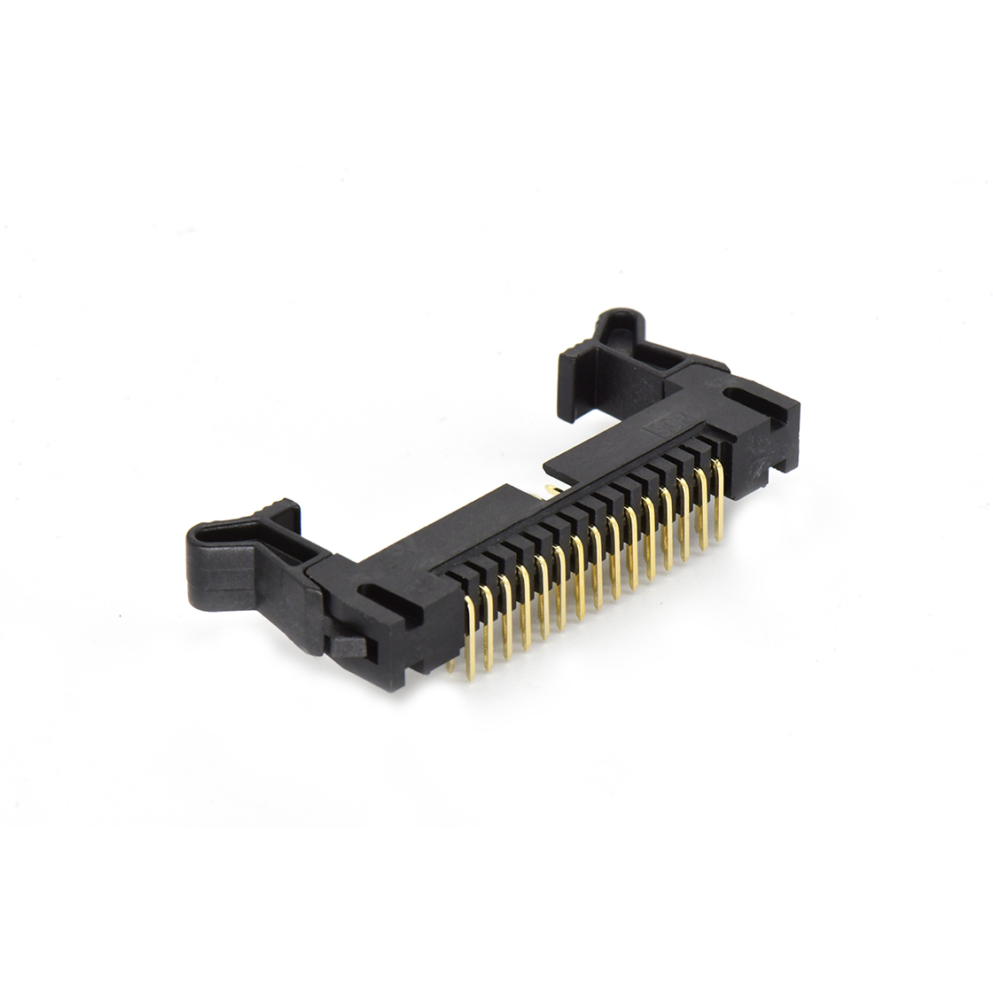 EJ2075 牛角连接器 Pitch 2.00mm 90° 双排 DIP 牛角 高耳 PC:3.0MM 2X15Pin 黑色 镀全金G/F